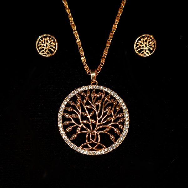 Dije y aretes árbol de la vida 14K-19