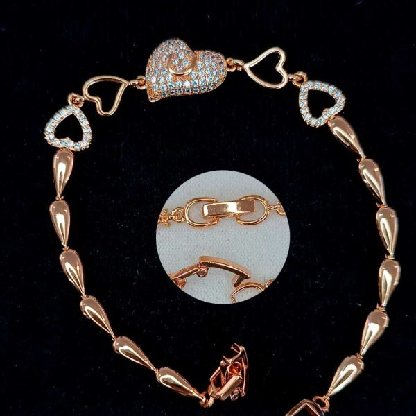 Pulsera corazón gota 14K-37