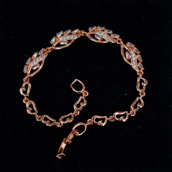 Pulsera pétalos zirconias 14K-45