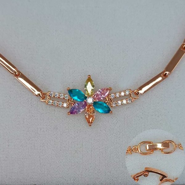 Pulsera flor de colores 14K-46