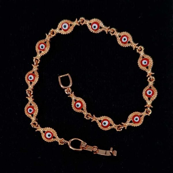 Pulsera ojo turco rojo 14K-47