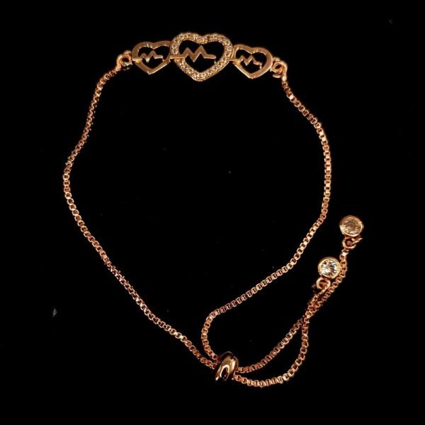 Pulsera corazones 18K-73